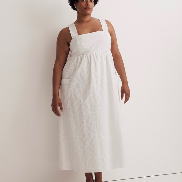 *SOLD on Mercari*. Eyelet Cutout Back Empire Midi Dress - Picture 5 of 10